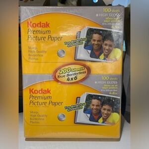 Kodak 4X6 High Gloss Premium Photo Paper 200 Sheets Borderless